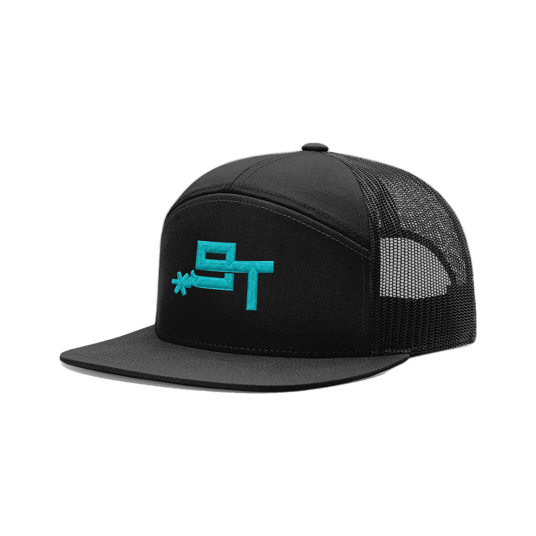 9T Spur Richardson 168 Hat / Black / White / angle on white