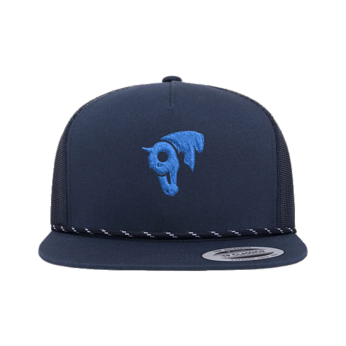 9T Horse Yupoong 6006BD Rope Hat / Navy / Blue / angle on white