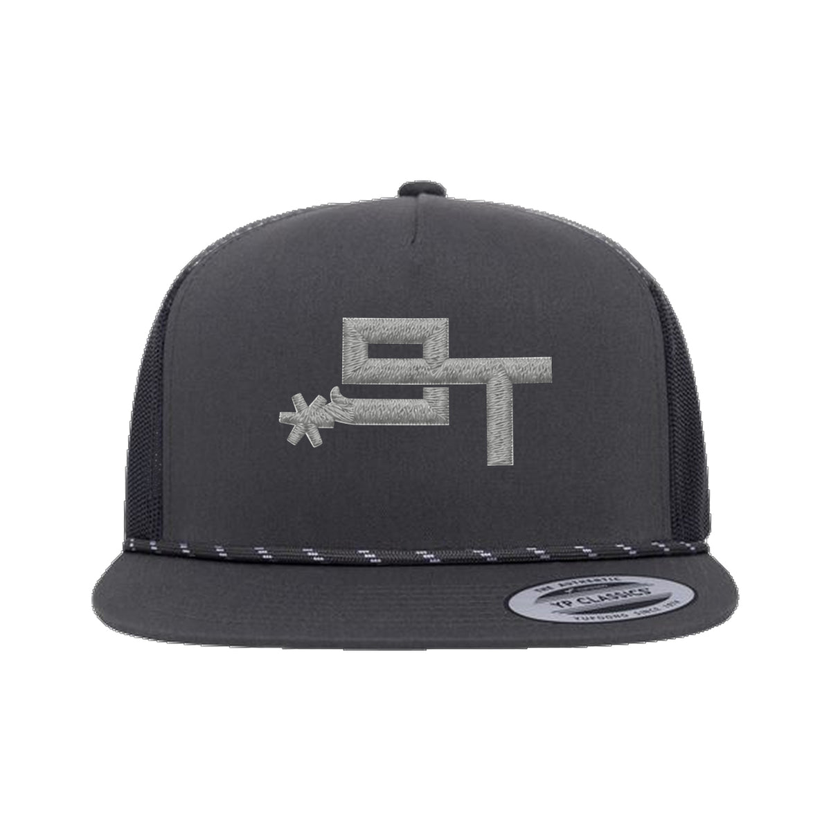 9T Spur Yupoong 6006BD Rope Hat / Charcoal / Grey / angle on white