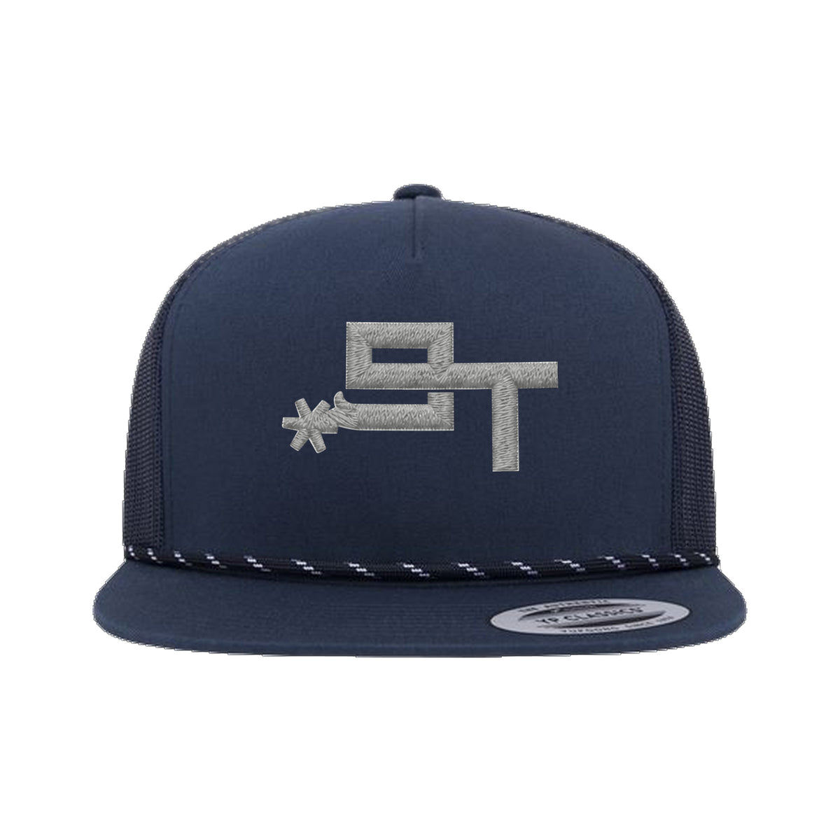 9T Spur Yupoong 6006BD Rope Hat / Navy / Grey / angle on white