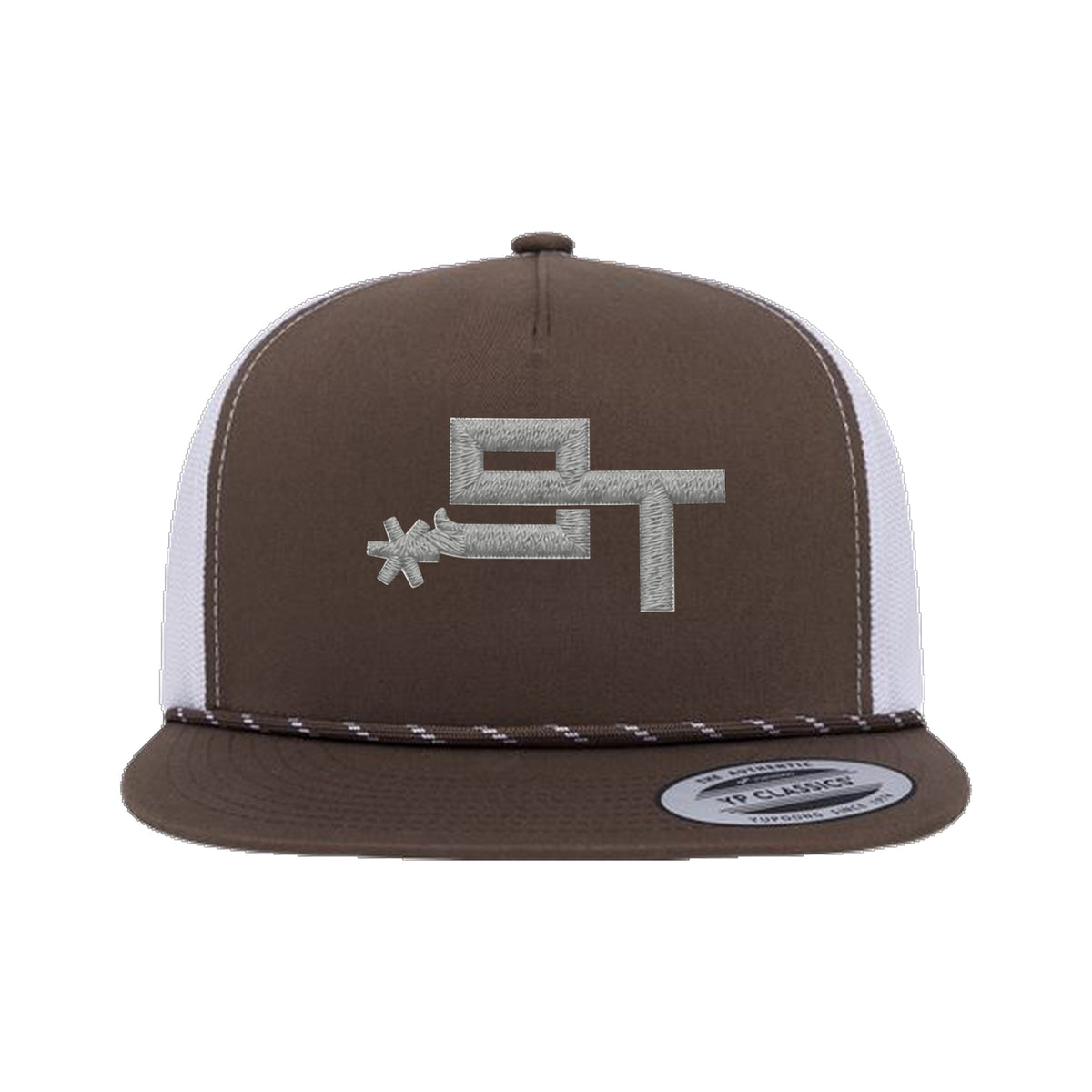 9T Spur Yupoong 6006BD Rope Hat / Brown/White / Grey / angle on white