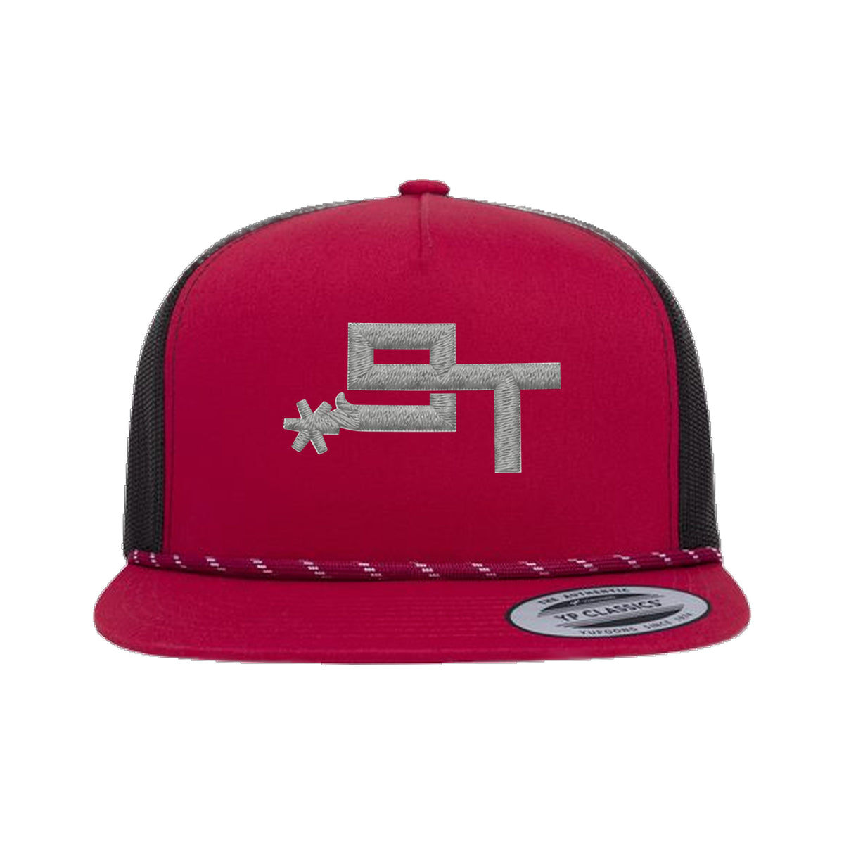9T Spur Yupoong 6006BD Rope Hat / Red/Black / Grey / angle on white