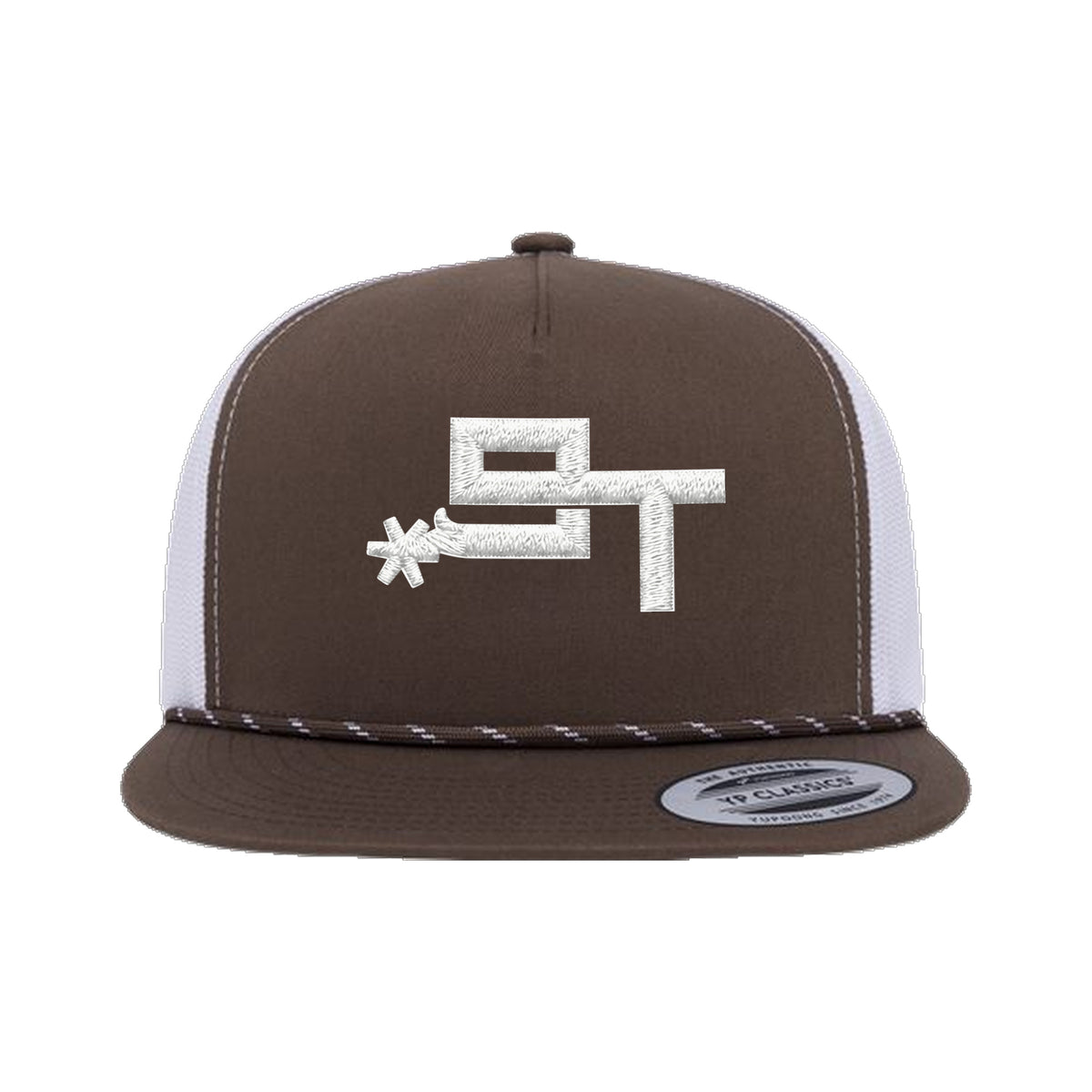9T Spur Yupoong 6006BD Rope Hat / Brown/White / White / angle on white