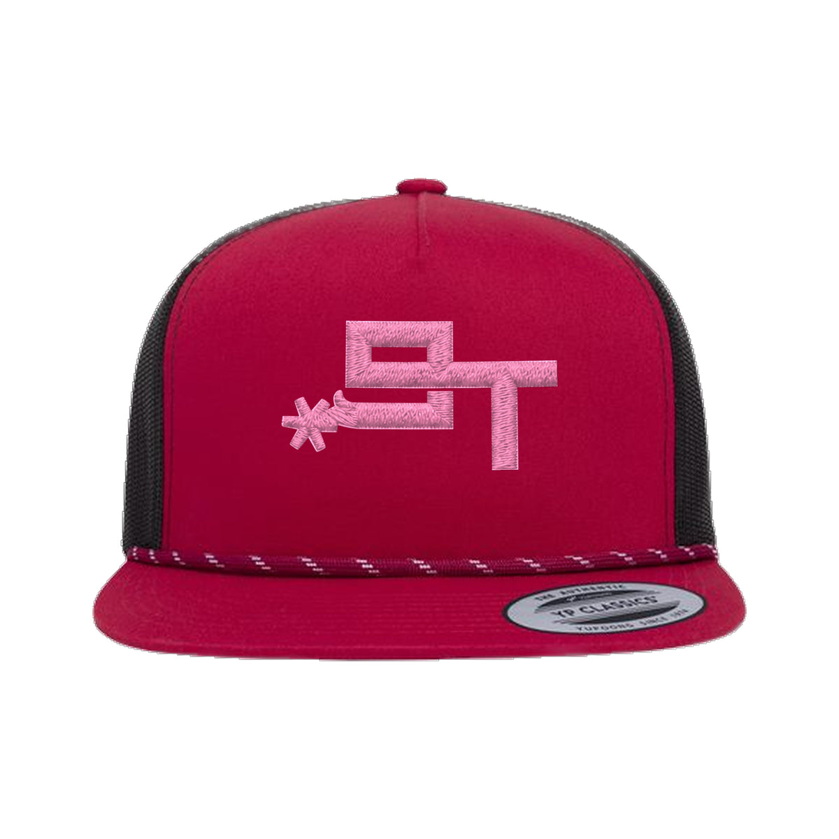9T Spur Yupoong 6006BD Rope Hat / Red/Black / Pink / angle on white