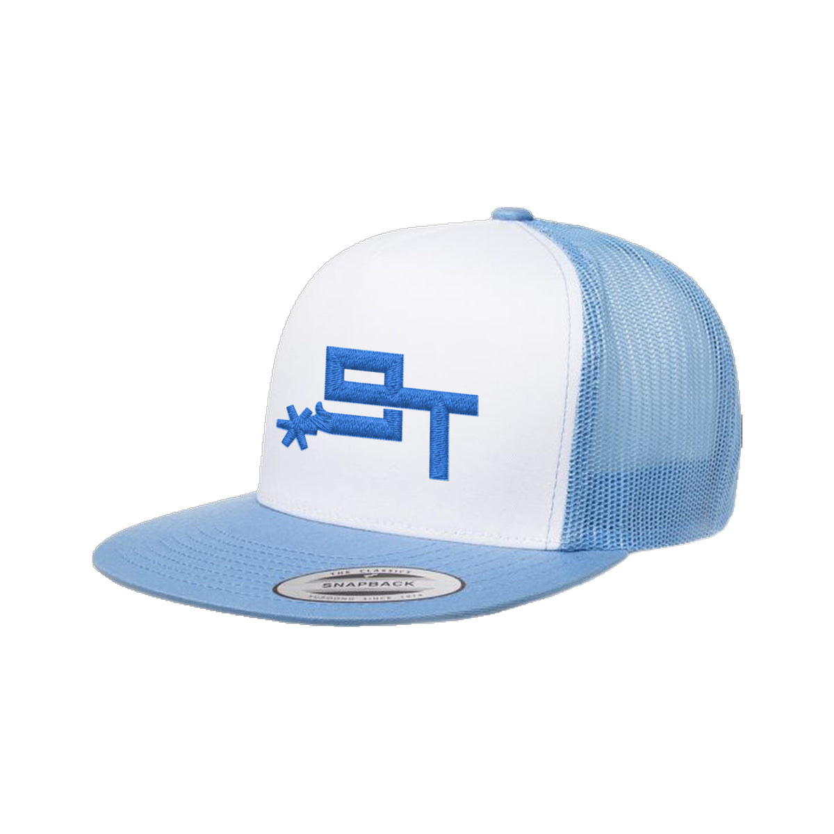 9T Spur Yupoong 6006 Hat / Carolina Blue/White/Carolina Blue / Blue / angle on white