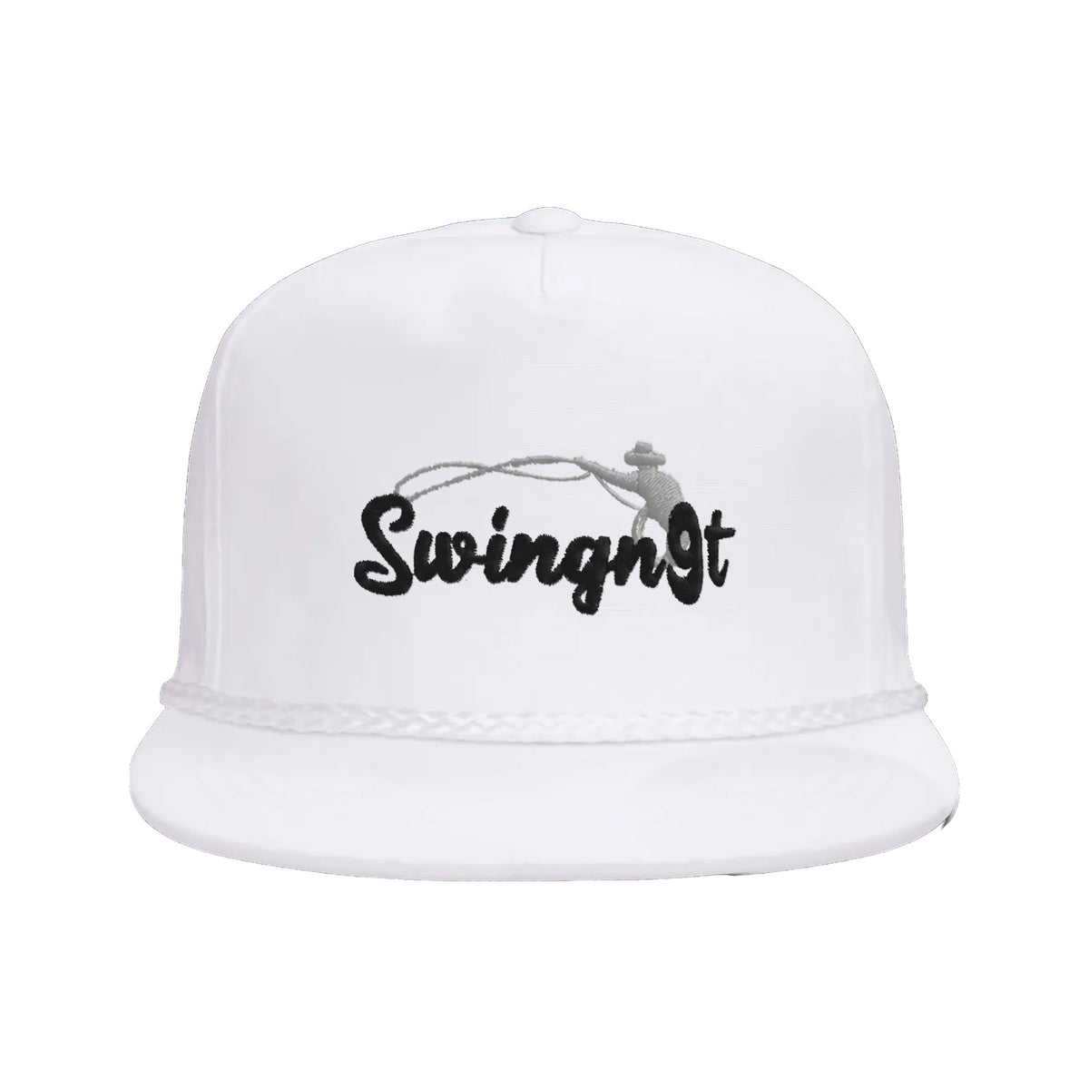 SwingN9T Roping Yupoong 6002 Hat / White / Black/Grey / angle on white
