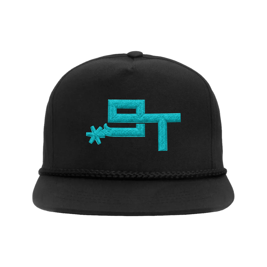 9T Spur Yupoong 6002 Hat / Black / White / angle on white