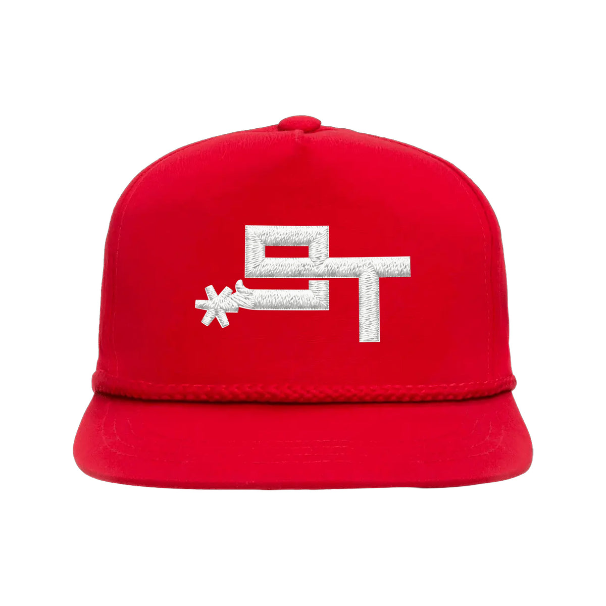 9T Spur Yupoong 6002 Hat / Red / White / angle on white