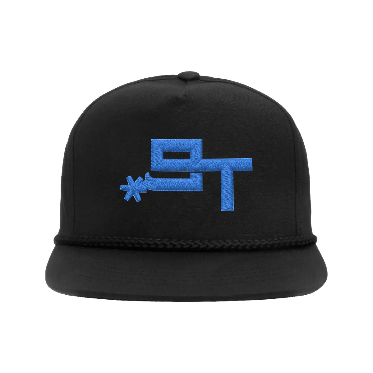 9T Spur Yupoong 6002 Hat / Black / Blue / angle on white