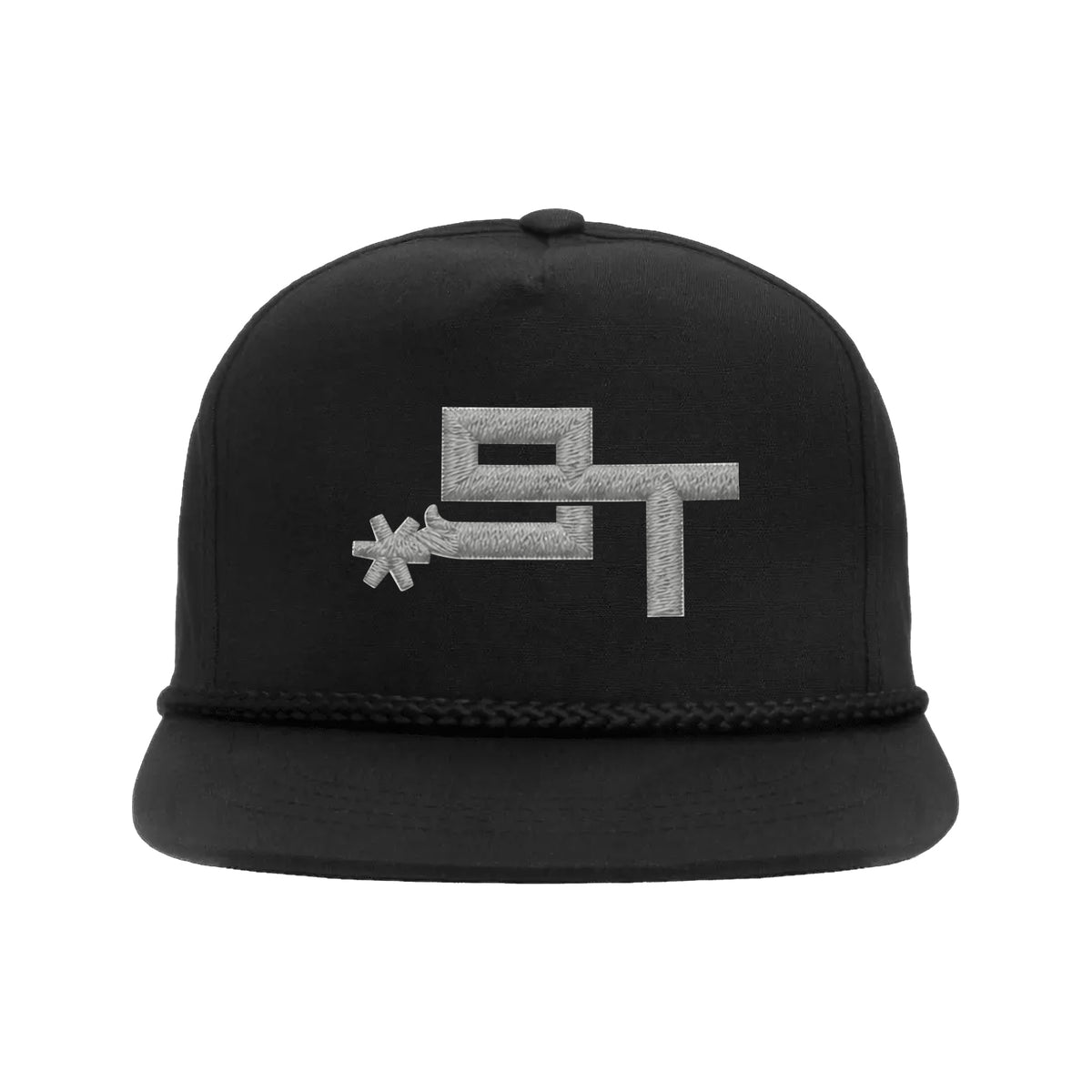 9T Spur Yupoong 6002 Hat / Black / Grey / angle on white