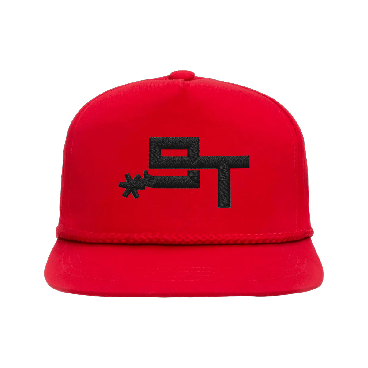 9T Spur Yupoong 6002 Hat / Red / Black / angle on white
