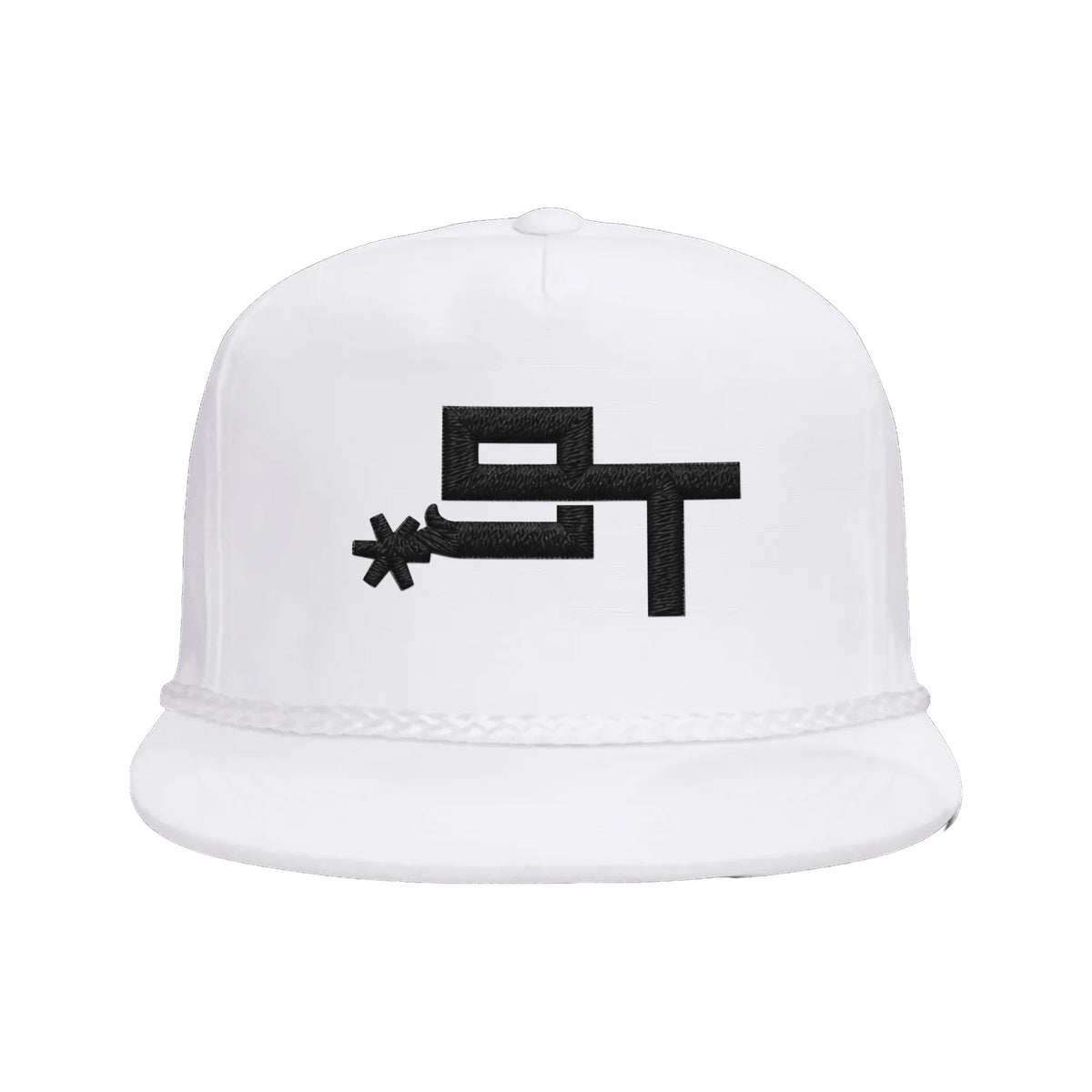 9T Spur Yupoong 6002 Hat / White / Black / angle on white