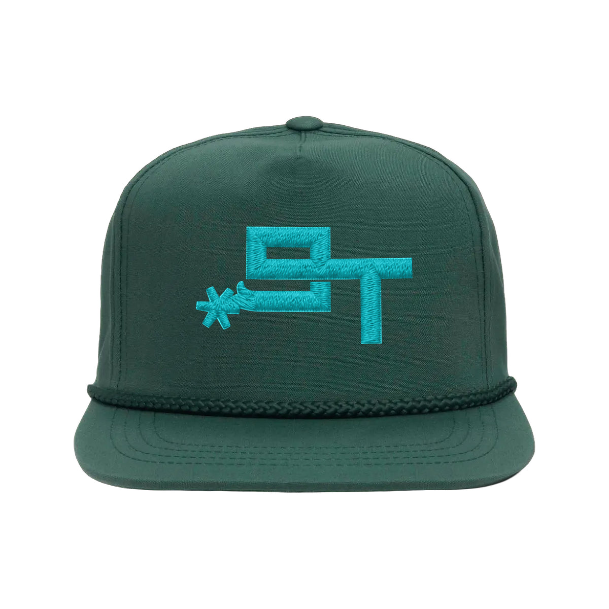 9T Spur Yupoong 6002 Hat / Spruce / Teal / angle on white