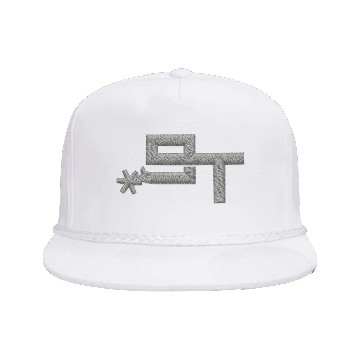 9T Spur Yupoong 6002 Hat / White / Grey / angle on white