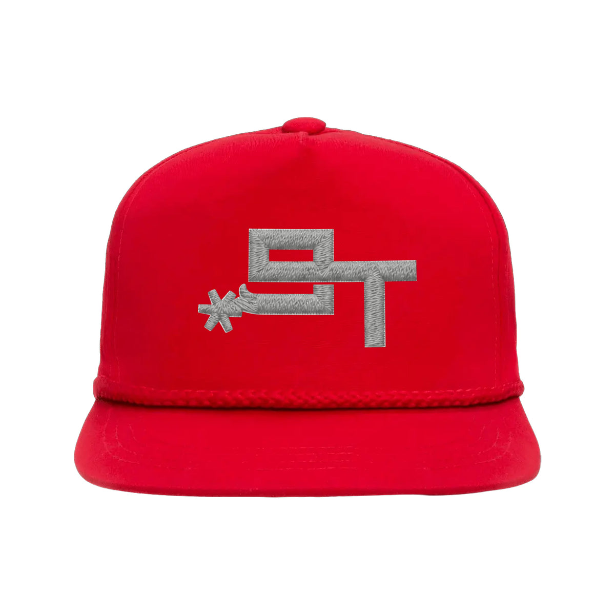 9T Spur Yupoong 6002 Hat / Red / Grey / angle on white