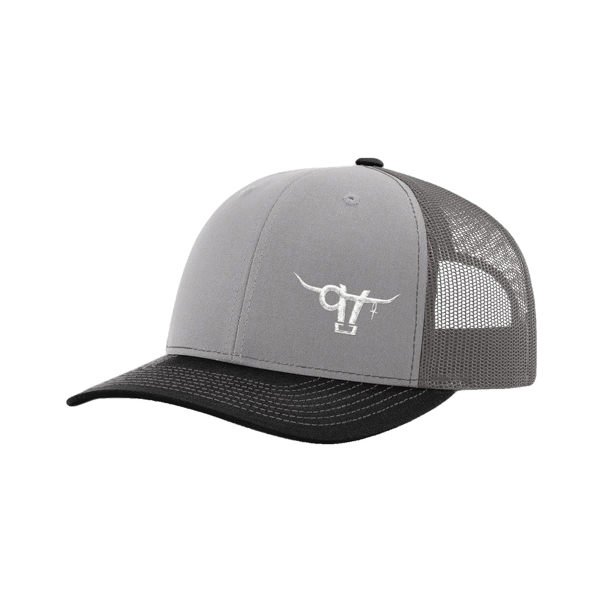 SwingN9T Bull Richardson 112 Hat / Grey/Charcoal/Black / White / angle on white