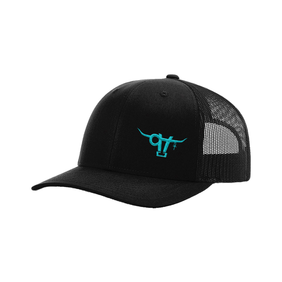 SwingN9T Bull Richardson 112 Hat / Black / Teal / angle on white