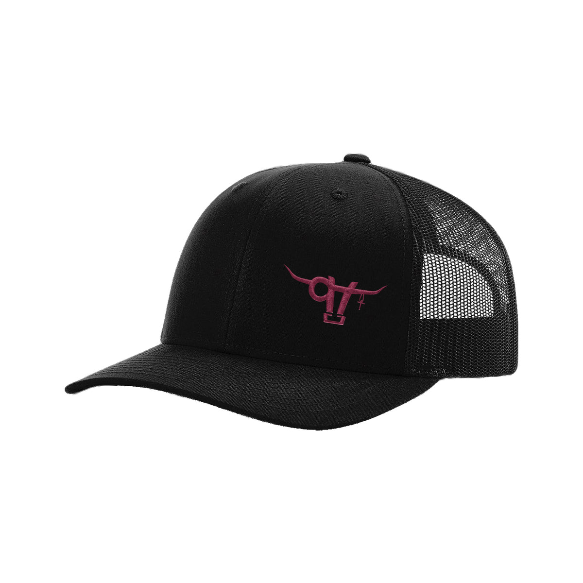 SwingN9T Bull Richardson 112 Hat / Black / Maroon / angle on white