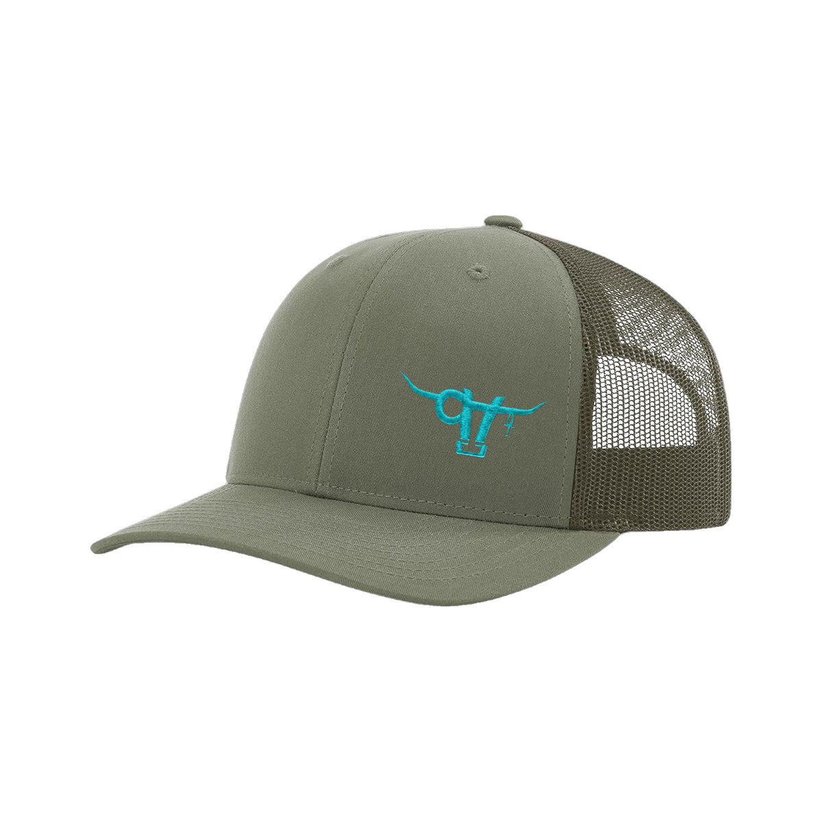 SwingN9T Bull Richardson 112 Hat / Loden / Teal / angle on white