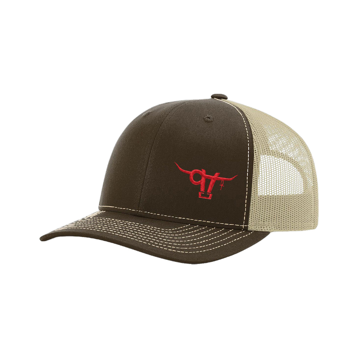 SwingN9T Bull Richardson 112 Hat / Brown/Khaki / Red / angle on white