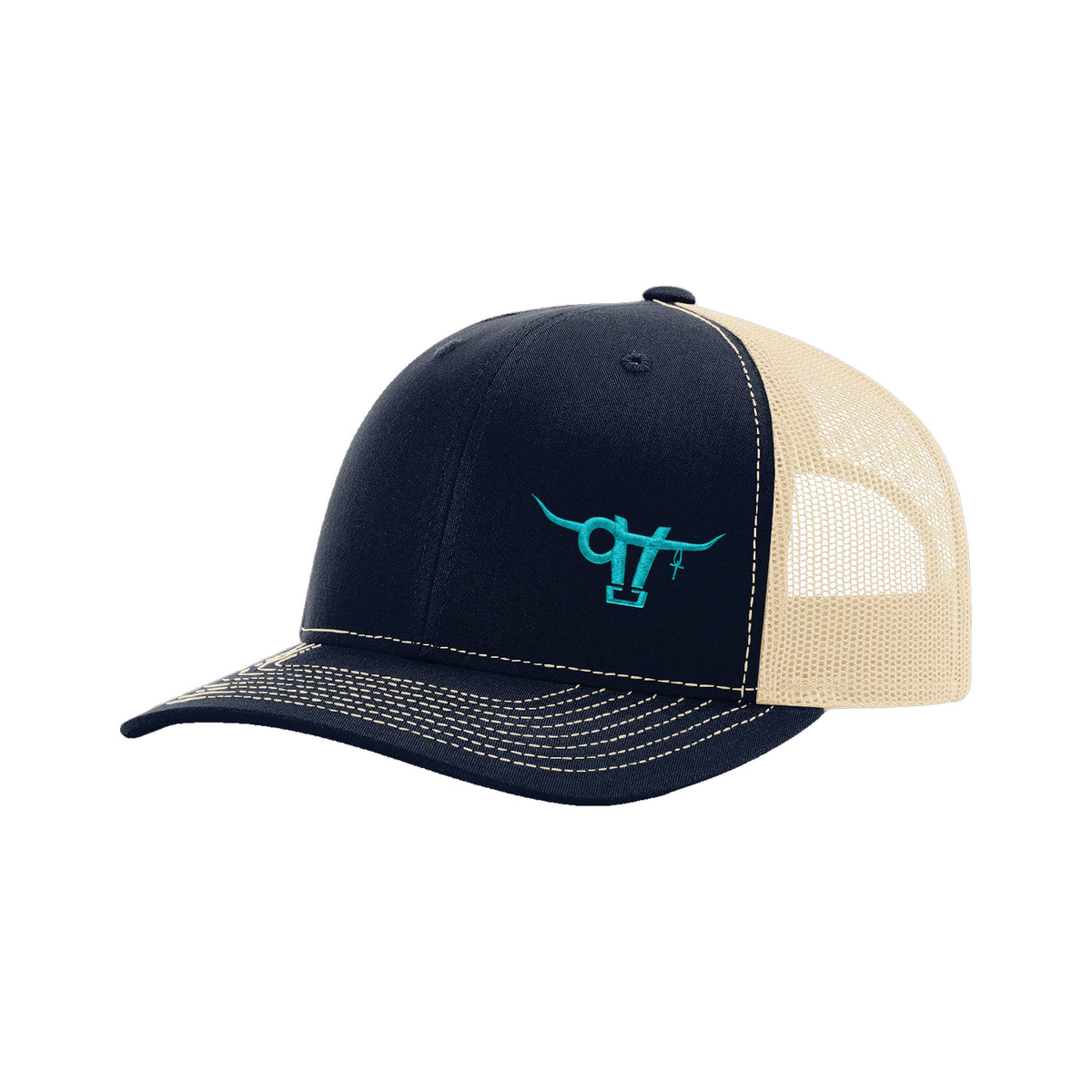 SwingN9T Bull Richardson 112 Hat / Navy/Khaki / Teal / angle on white