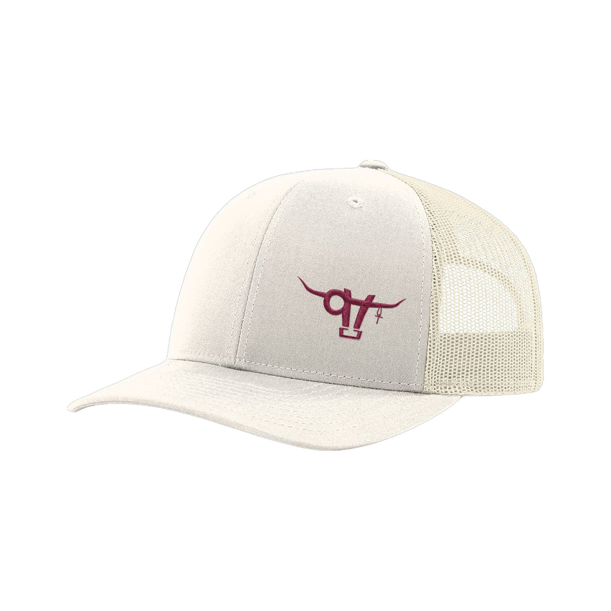 SwingN9T Bull Richardson 112 Hat / Cream / Maroon / angle on white