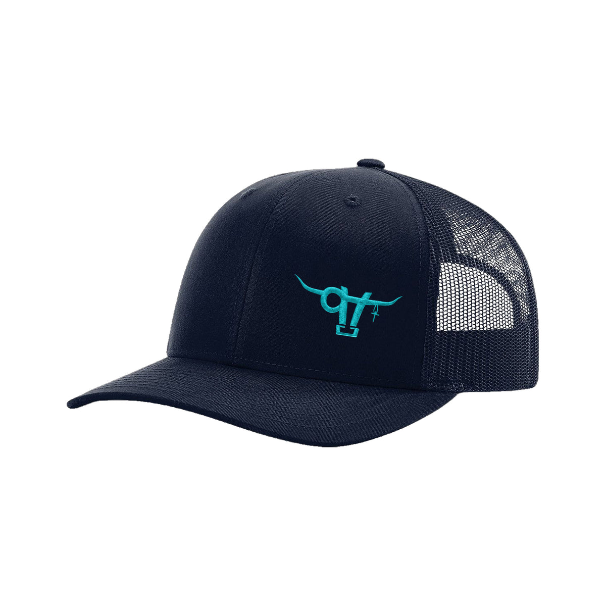 SwingN9T Bull Richardson 112 Hat / Navy / Teal / angle on white