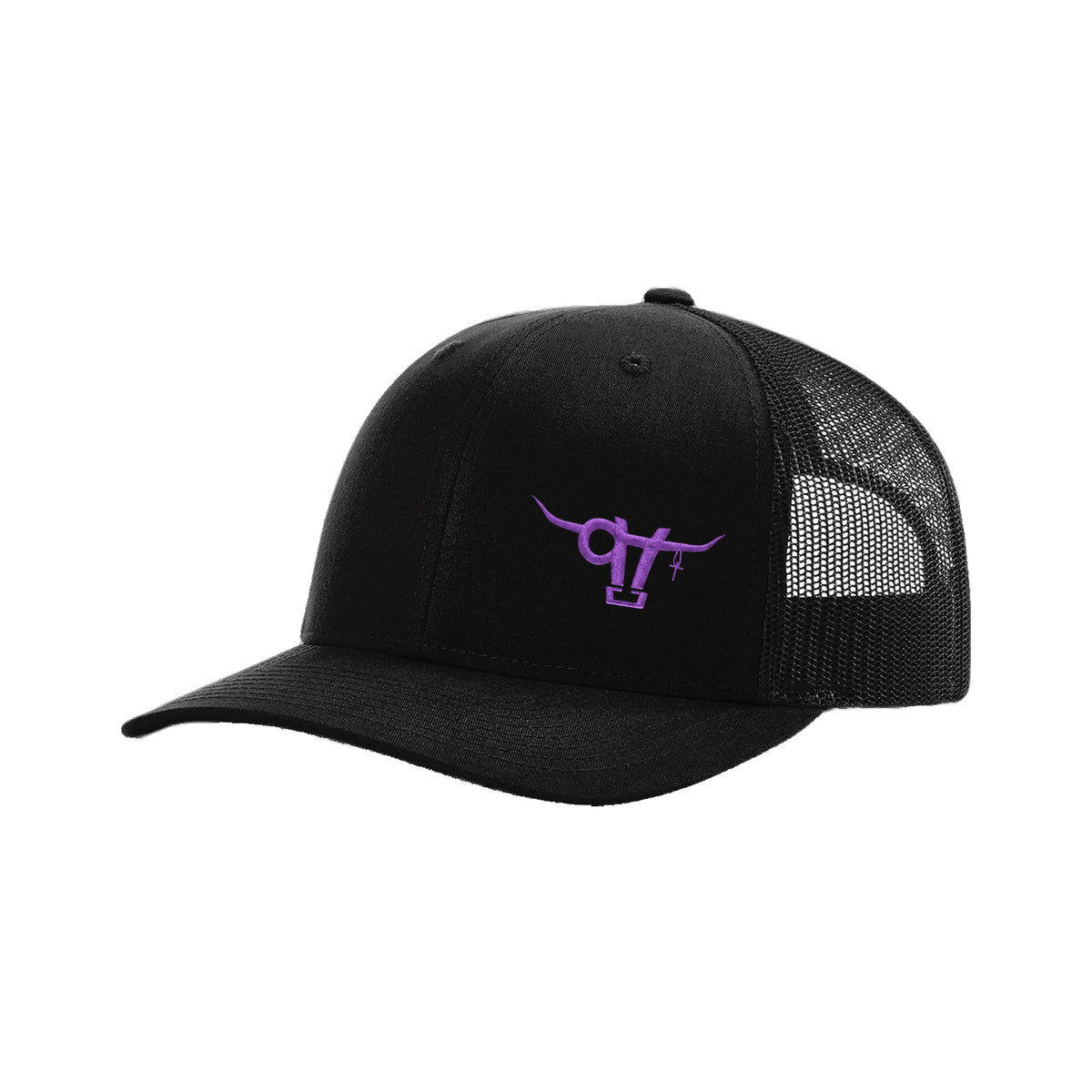SwingN9T Bull Richardson 112 Hat / Black / Purple / angle on white