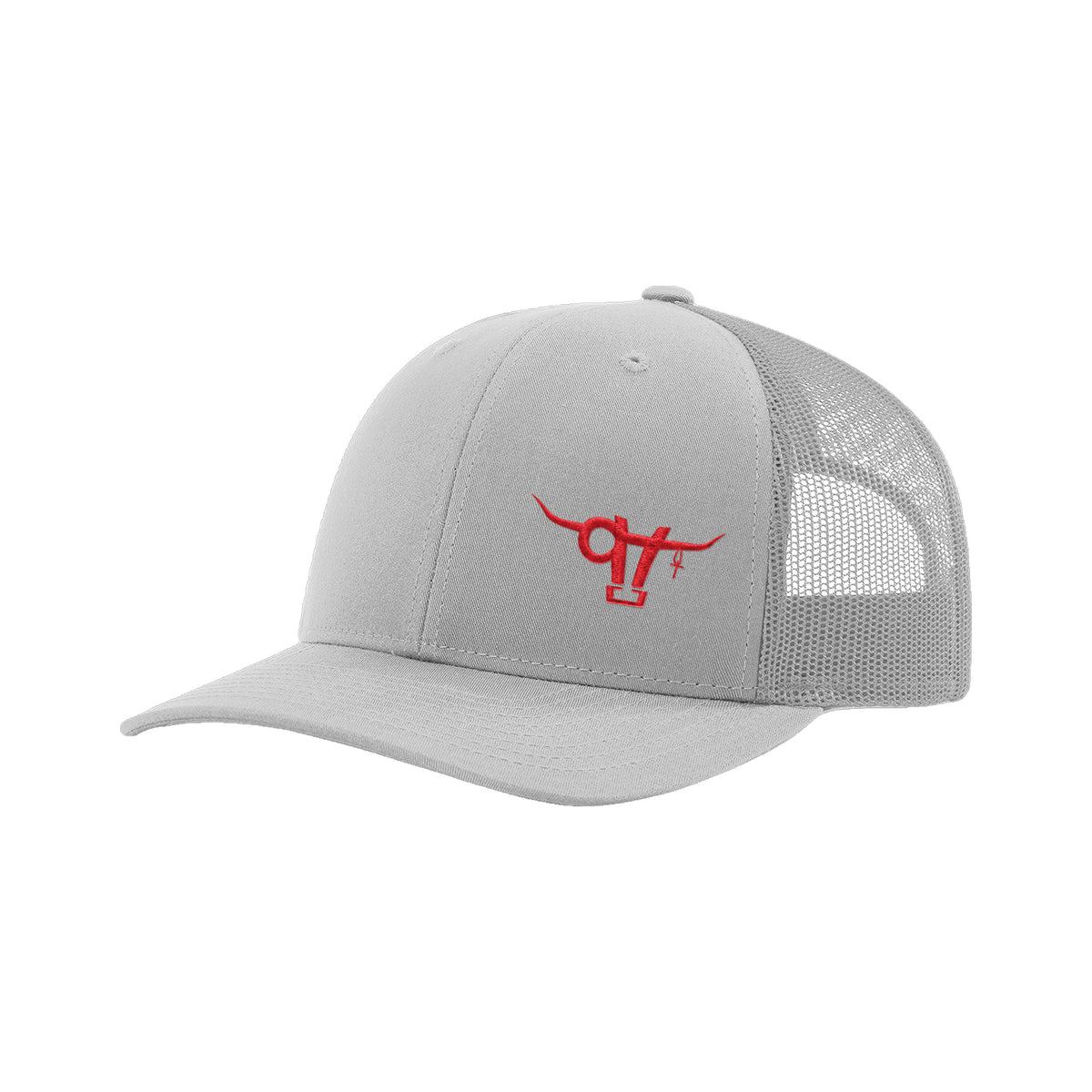 SwingN9T Bull Richardson 112 Hat / Light Grey / Red / angle on white