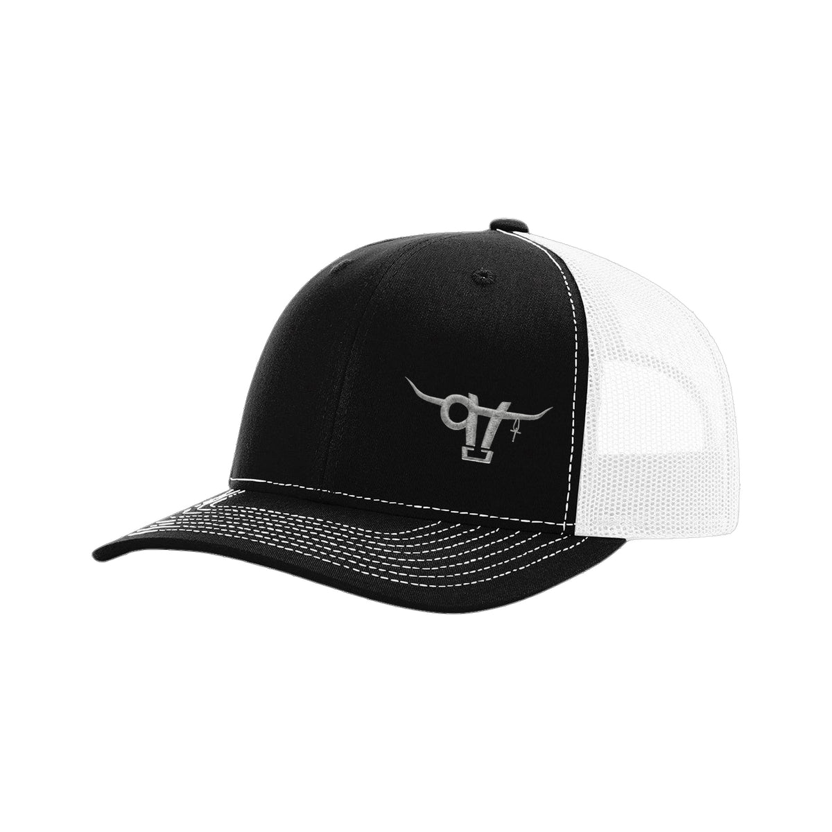 SwingN9T Bull Richardson 112 Hat / Black/White / Grey / angle on white