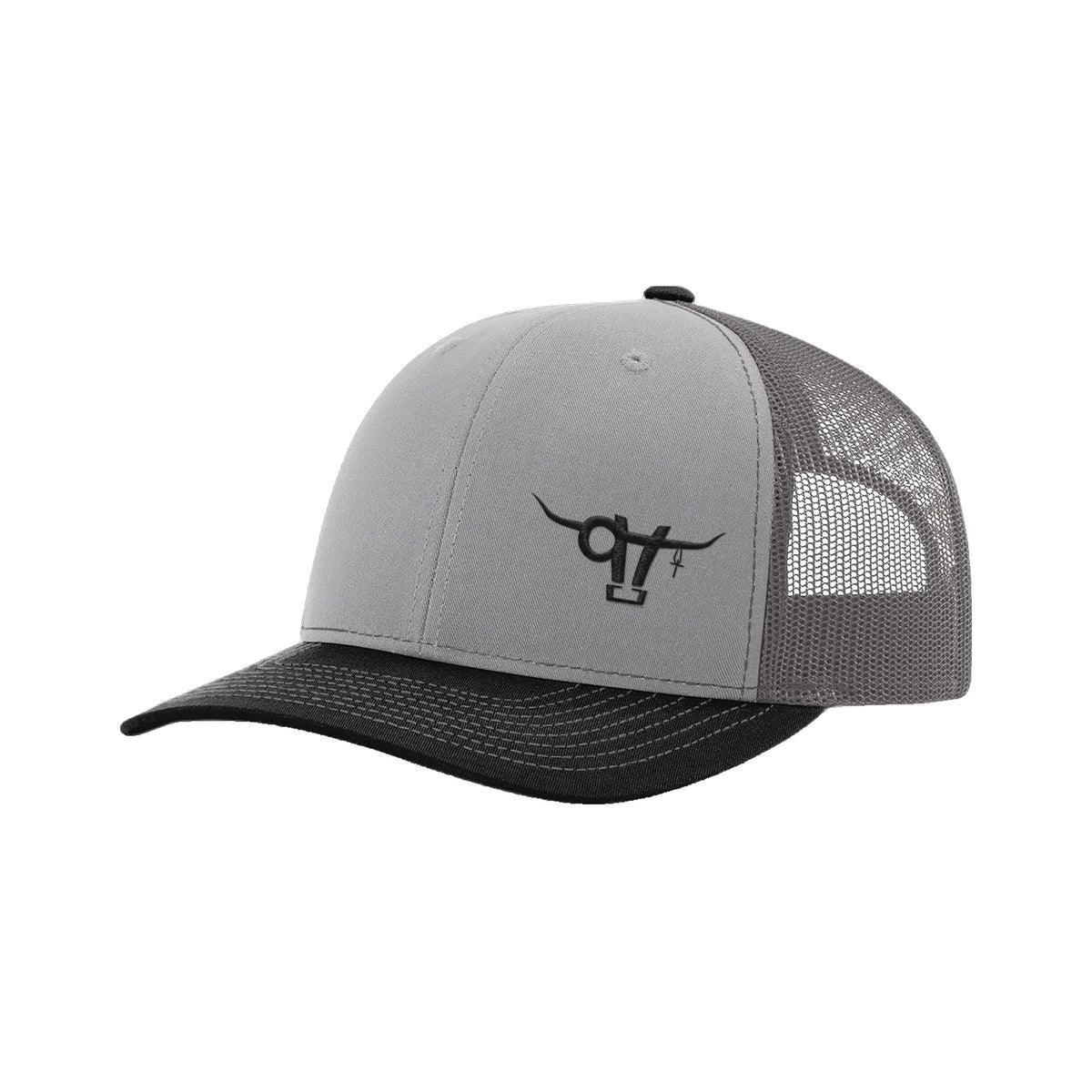 SwingN9T Bull Richardson 112 Hat / Grey/Charcoal/Black / Black / angle on white