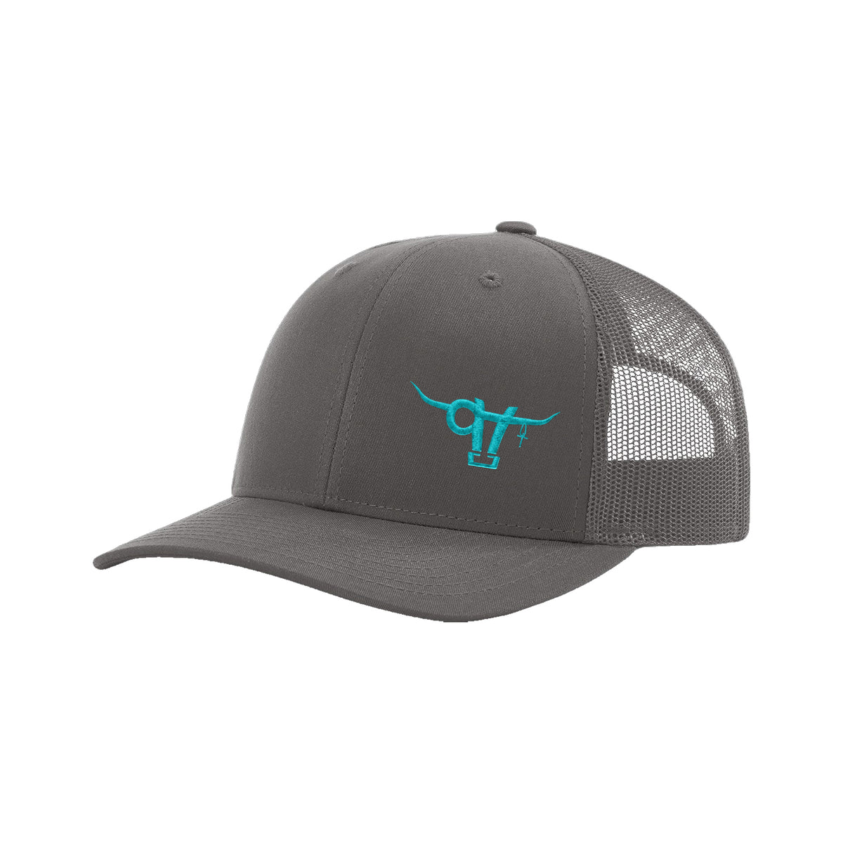 SwingN9T Bull Richardson 112 Hat / Charcoal / Teal / angle on white