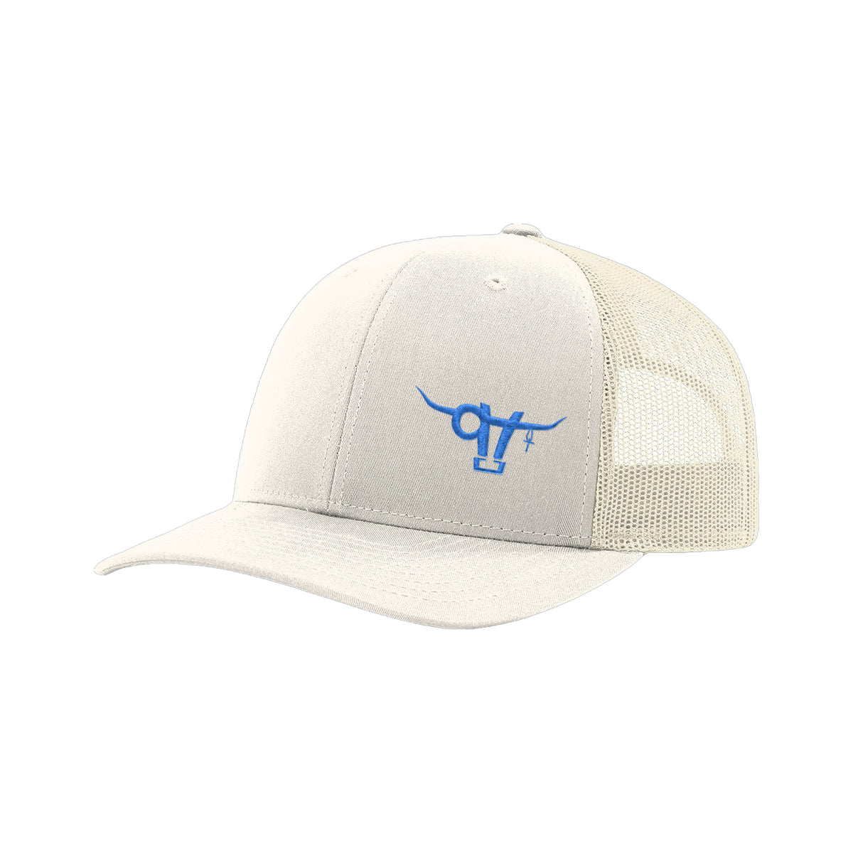 SwingN9T Bull Richardson 112 Hat / Cream / Blue / angle on white