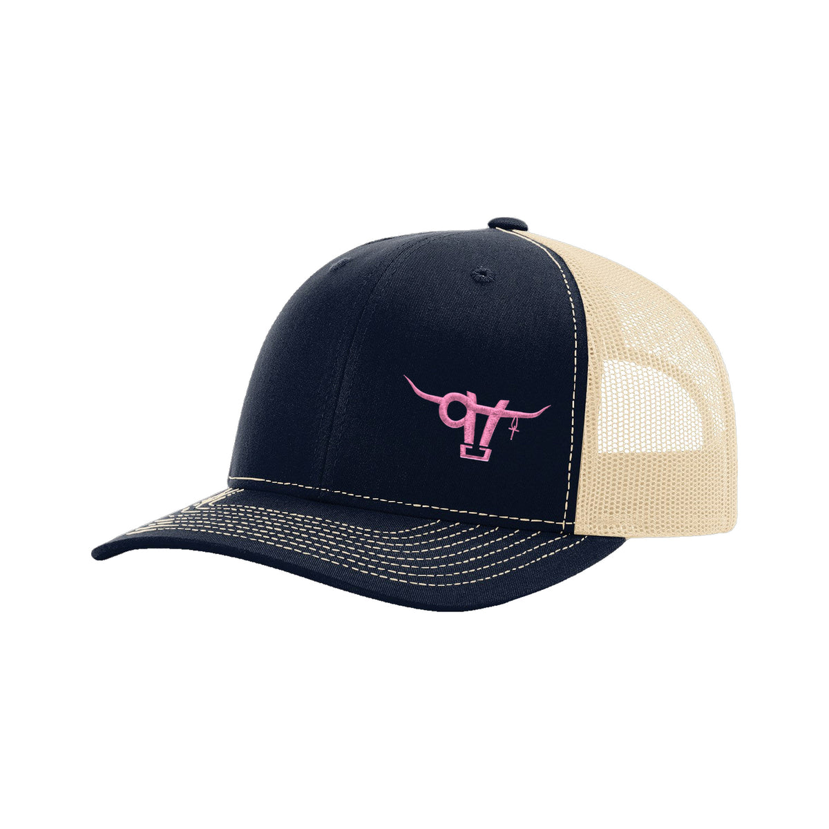SwingN9T Bull Richardson 112 Hat / Navy/Khaki / Pink / angle on white