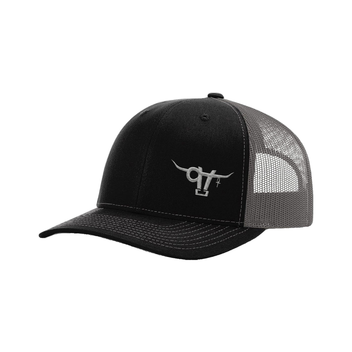 SwingN9T Bull Richardson 112 Hat / Black/Charcoal / Grey / angle on white