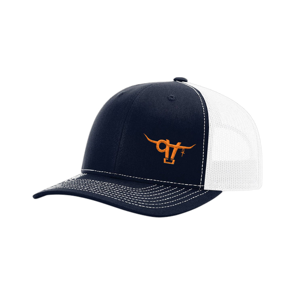 SwingN9T Bull Richardson 112 Hat / Navy/White / Orange / angle on white