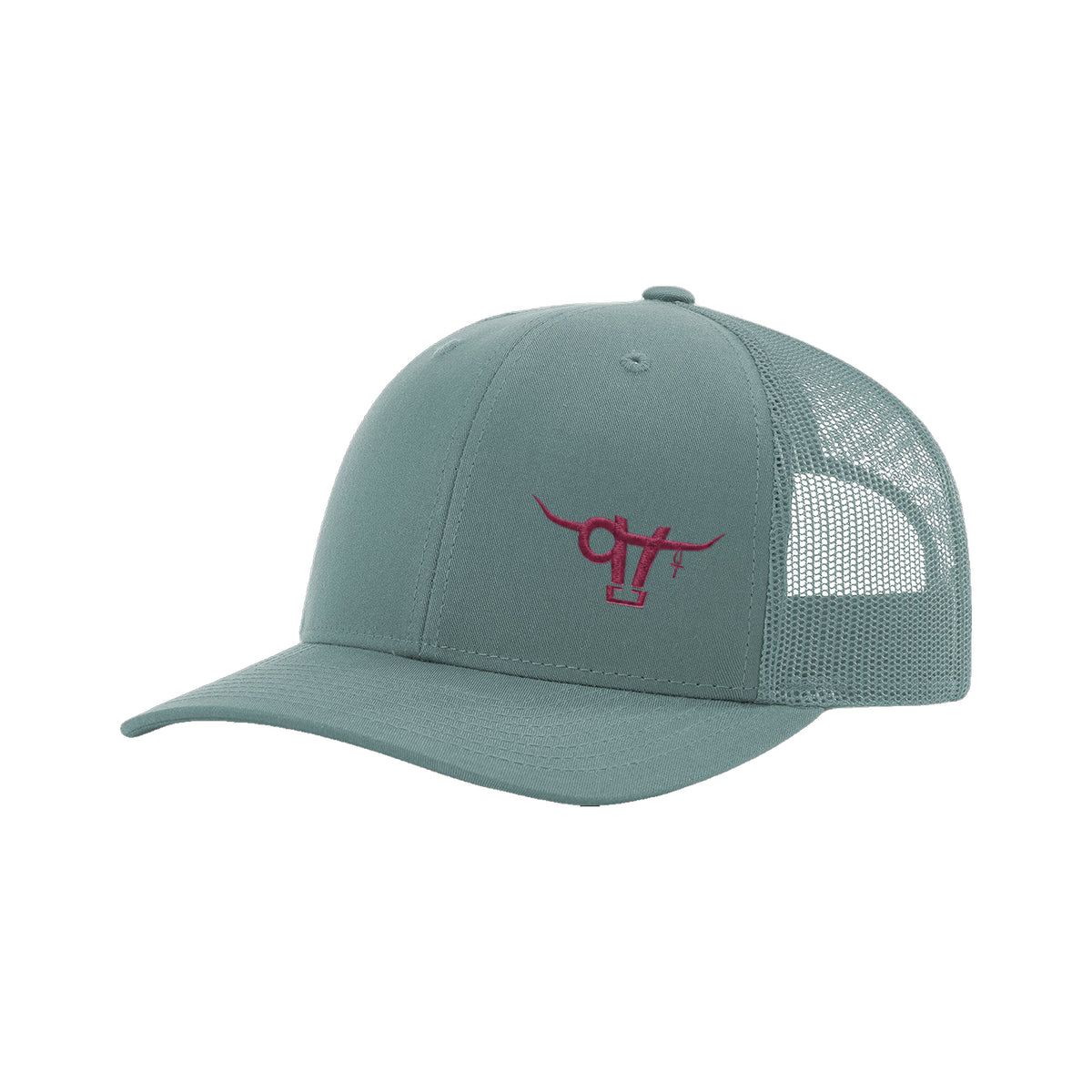 SwingN9T Bull Richardson 112 Hat / Smoke Blue / Maroon / angle on white