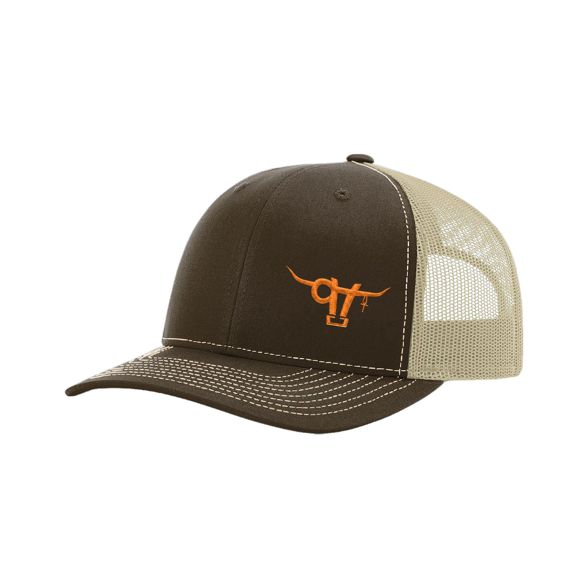 SwingN9T Bull Richardson 112 Hat / Brown/Khaki / Orange / angle on white