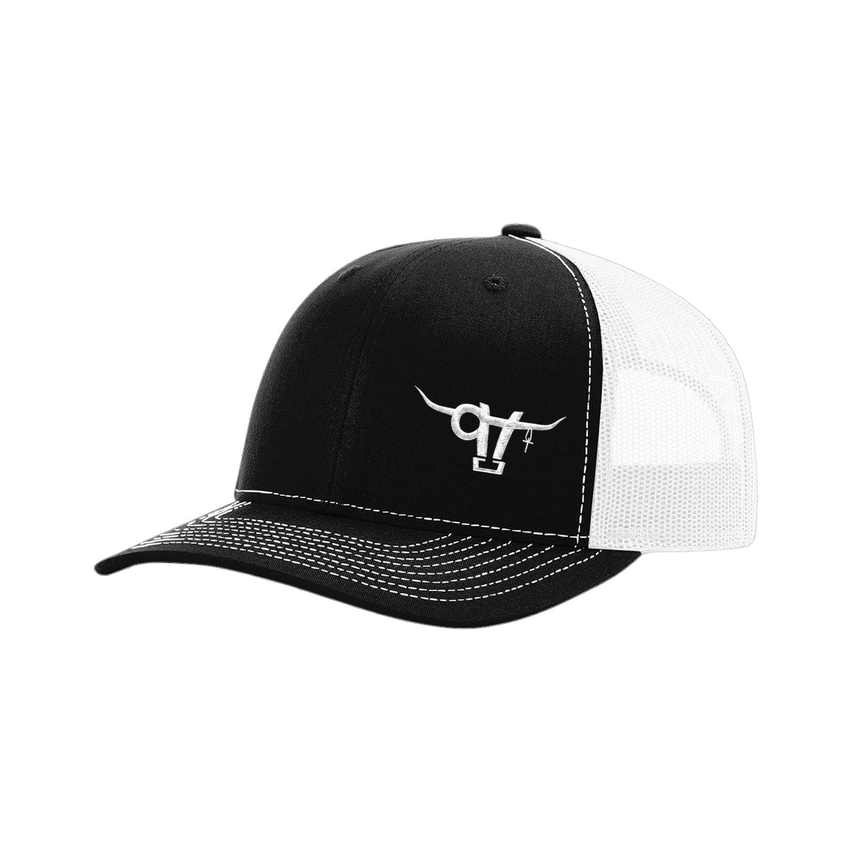 SwingN9T Bull Richardson 112 Hat / Black/White / White / angle on white