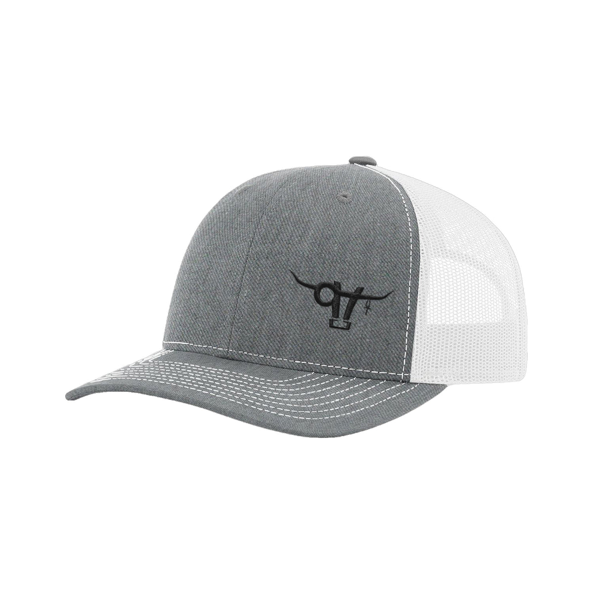 SwingN9T Bull Richardson 112 Hat / Heather Grey/White / Black / angle on white