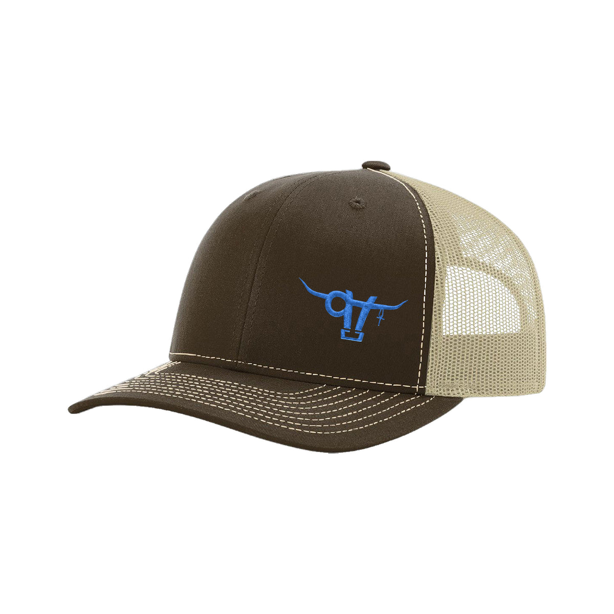 SwingN9T Bull Richardson 112 Hat / Brown/Khaki / Blue / angle on white