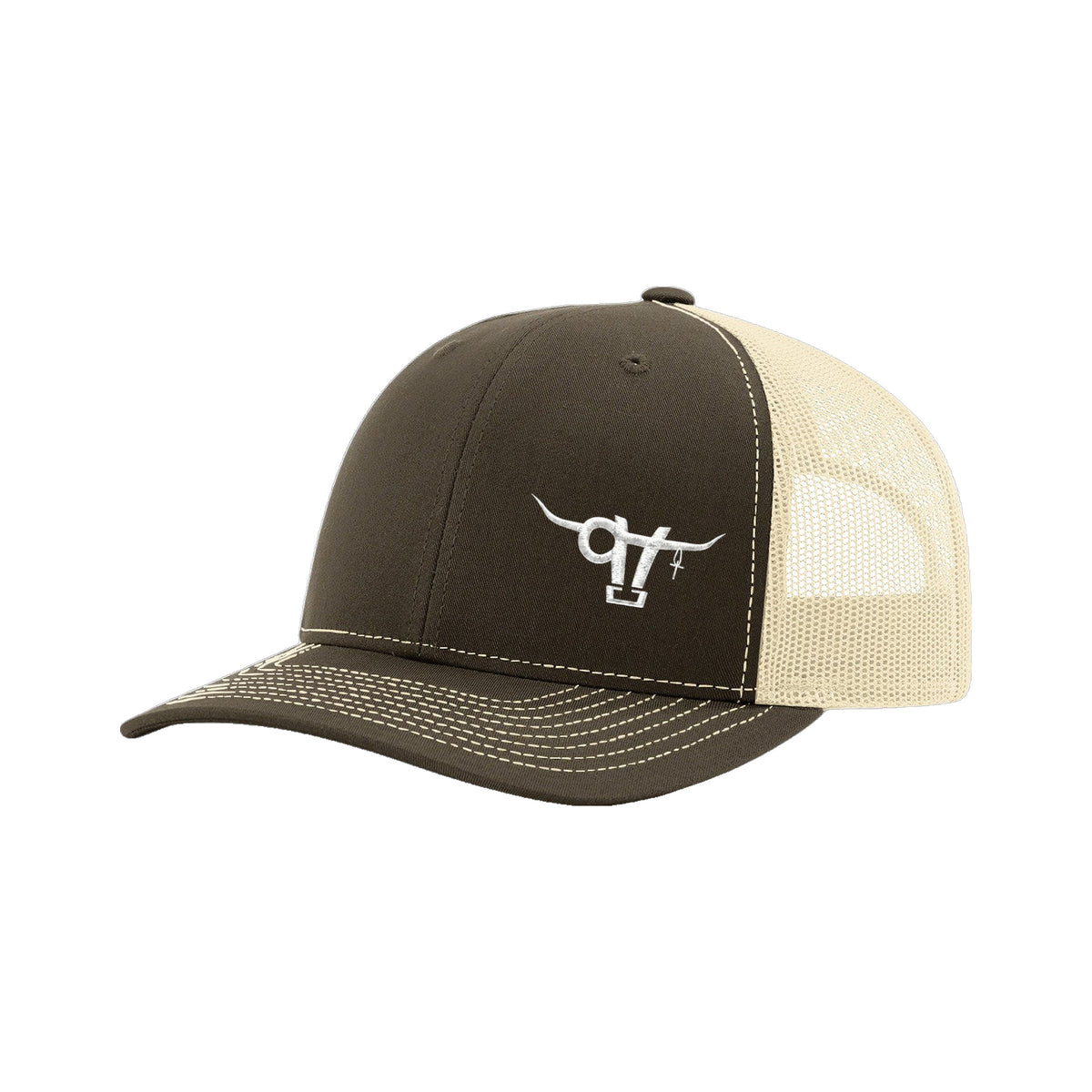 SwingN9T Bull Richardson 112 Hat / Chocolate Chip/Birch / White / angle on white