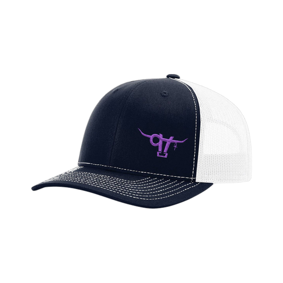 SwingN9T Bull Richardson 112 Hat / Navy/White / Purple / angle on white