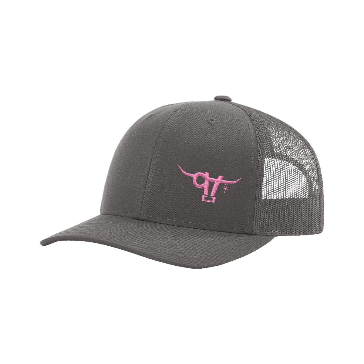 SwingN9T Bull Richardson 112 Hat / Charcoal / Pink / angle on white