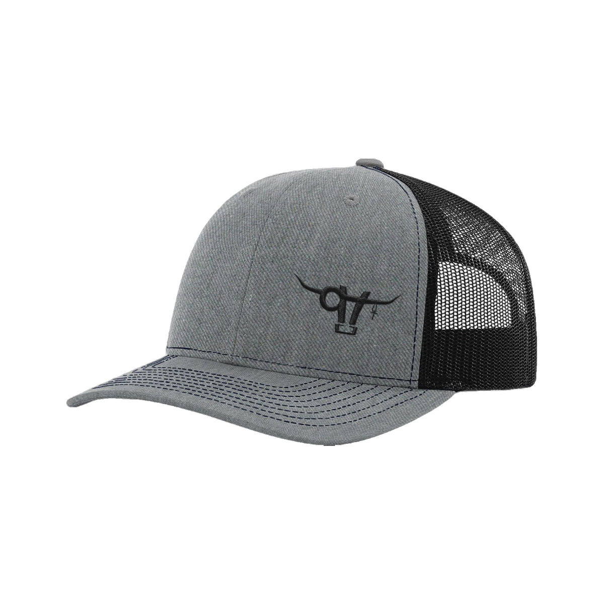 SwingN9T Bull Richardson 112 Hat / Heather Grey/Black / Black / angle on white