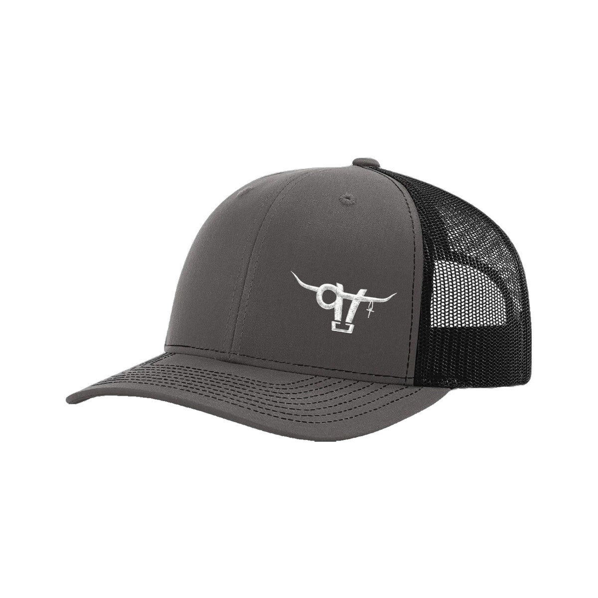 SwingN9T Bull Richardson 112 Hat / Charcoal/Black / White / angle on white