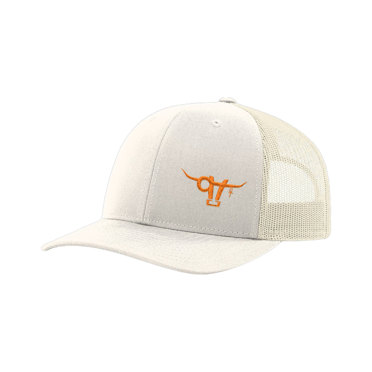 SwingN9T Bull Richardson 112 Hat / Cream / Orange / angle on white