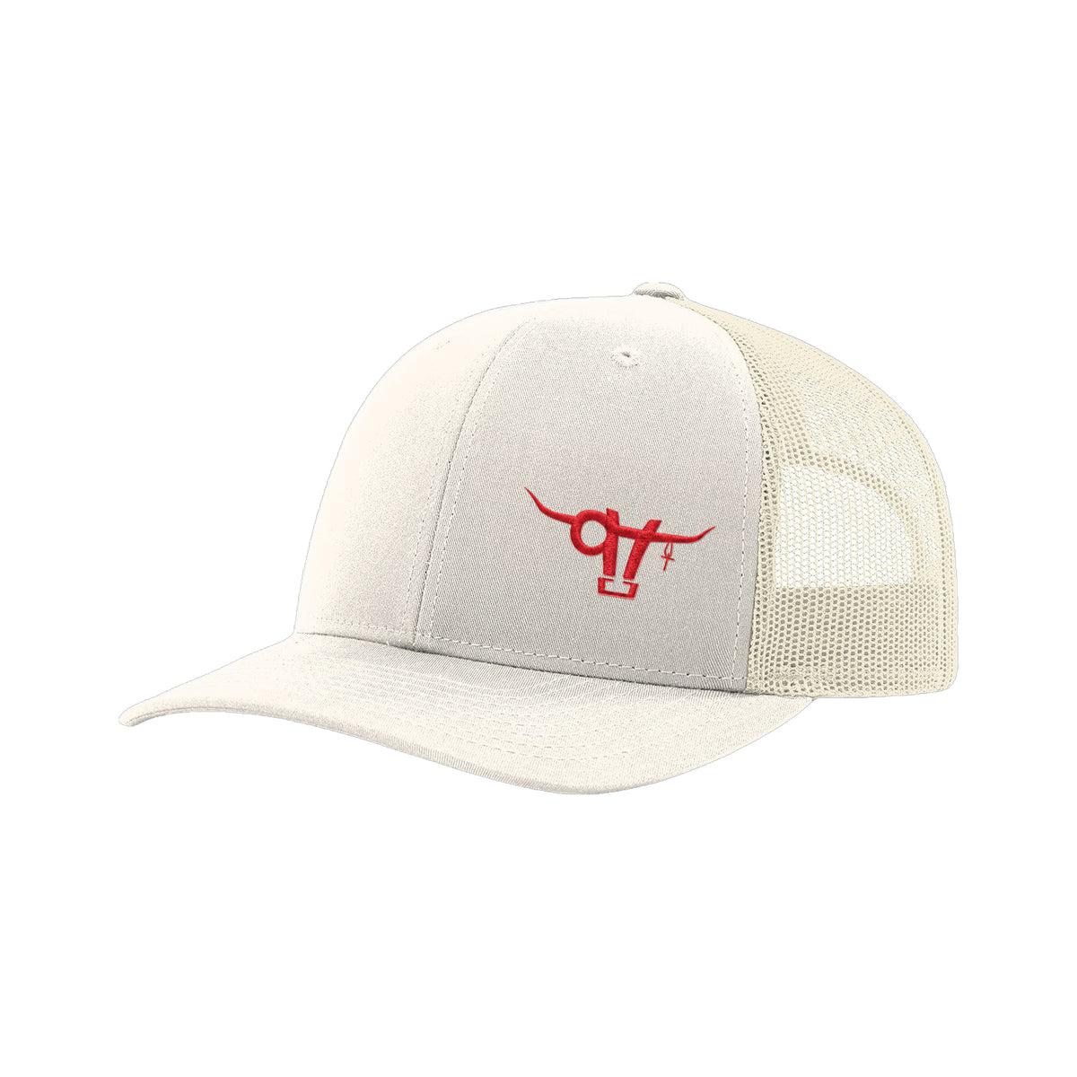 SwingN9T Bull Richardson 112 Hat / Cream / Red / angle on white