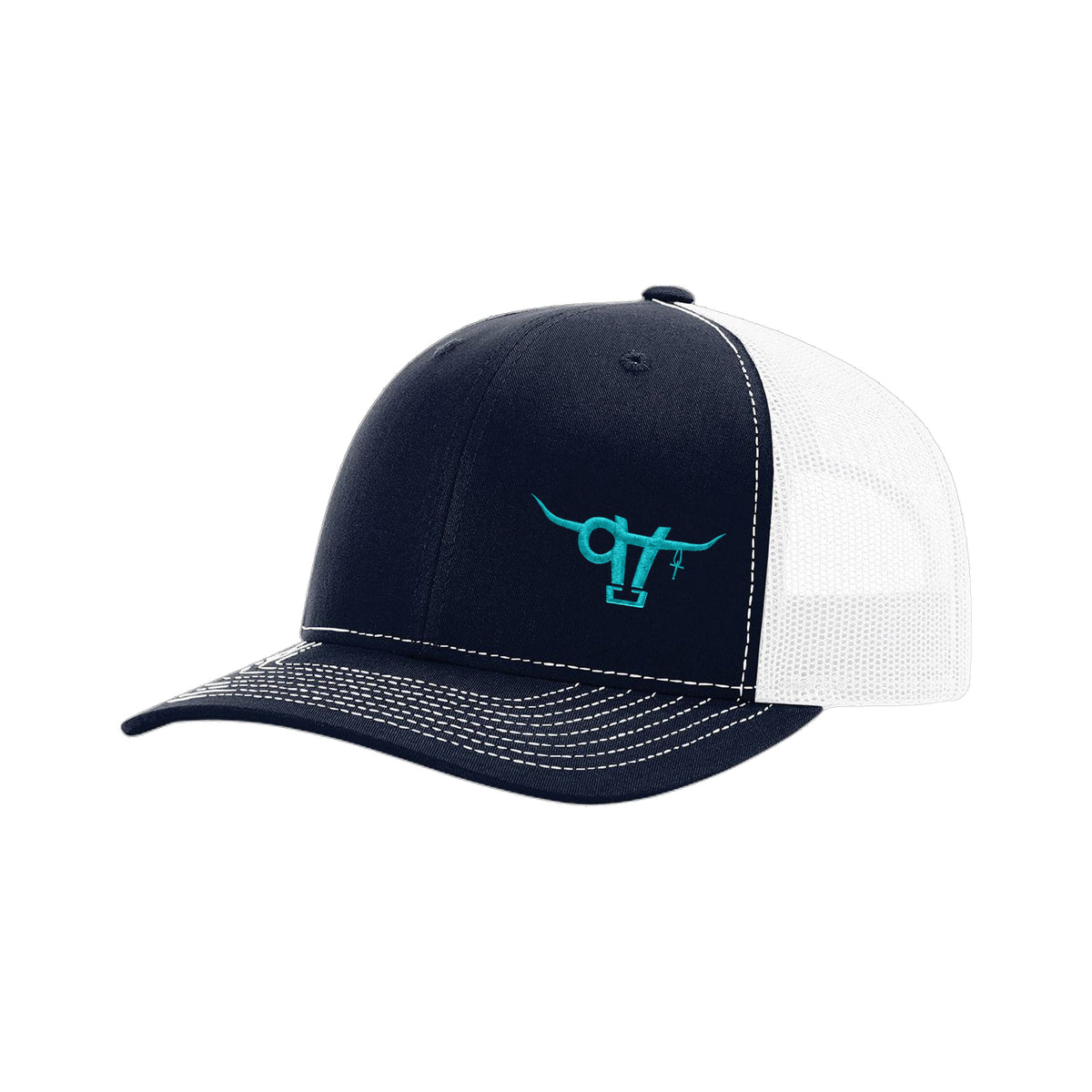 SwingN9T Bull Richardson 112 Hat / Navy/White / Teal / angle on white