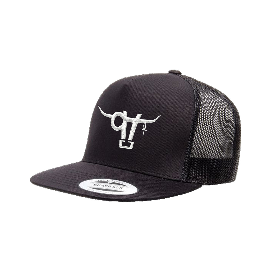 SwingN9T Yupoong 6006 Hat / Black / White / angle on white